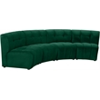 Meridian Furniture Limitless Green Velvet Modular 4 Piece Sectional