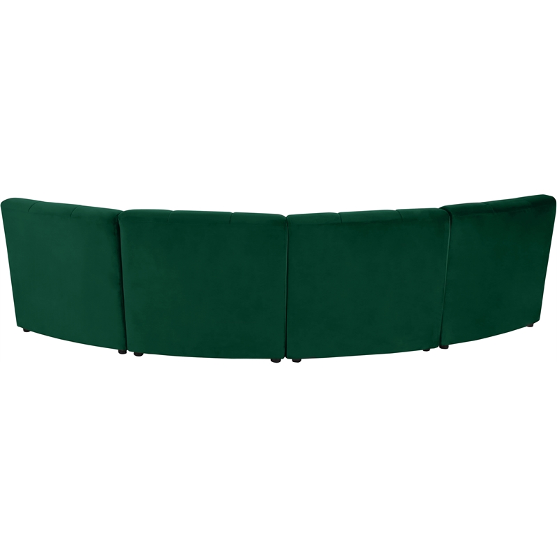 Meridian Furniture Limitless Green Velvet Modular 4 Piece Sectional