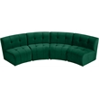 Meridian Furniture Limitless Green Velvet Modular 4 Piece Sectional