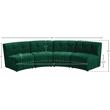 Meridian Furniture Limitless Green Velvet Modular 4 Piece Sectional
