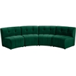 Meridian Furniture Limitless Green Velvet Modular 4 Piece Sectional