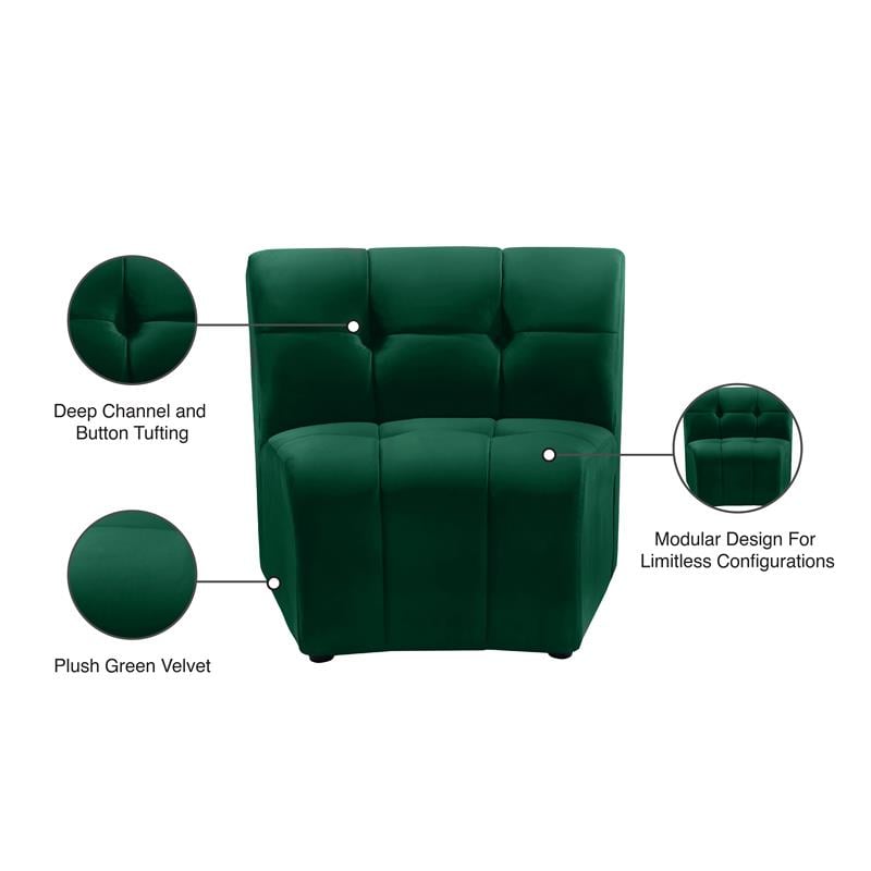 Meridian Furniture Limitless Green Velvet Modular Chair