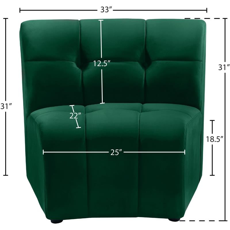 Meridian Furniture Limitless Green Velvet Modular Chair