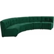 Meridian Furniture Limitless Green Velvet Modular 5 Piece Sectional