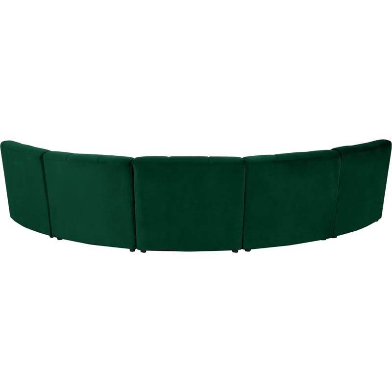 Meridian Furniture Limitless Green Velvet Modular 5 Piece Sectional