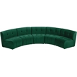 Meridian Furniture Limitless Green Velvet Modular 5 Piece Sectional