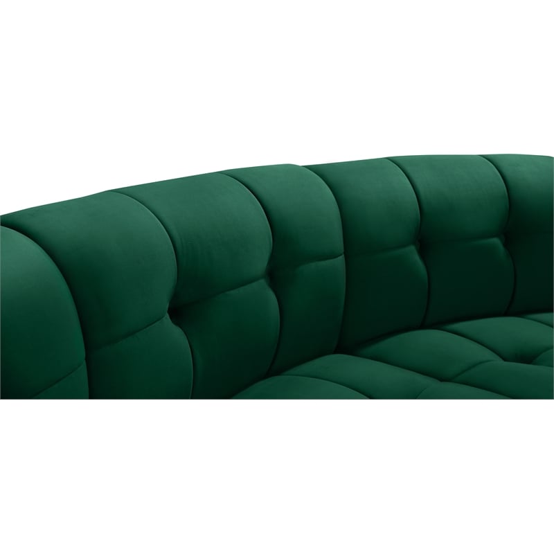 Meridian Furniture Limitless Green Velvet Modular 5 Piece Sectional