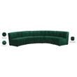 Meridian Furniture Limitless Green Velvet Modular 5 Piece Sectional