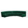 Meridian Furniture Limitless Green Velvet Modular 5 Piece Sectional