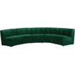 Meridian Furniture Limitless Green Velvet Modular 5 Piece Sectional