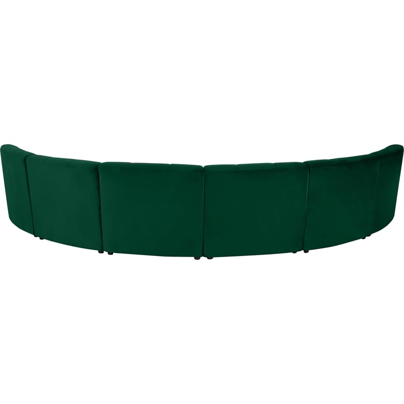 Meridian Furniture Limitless Green Velvet Modular 6 Piece Sectional
