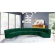 Meridian Furniture Limitless Green Velvet Modular 8 Piece Sectional