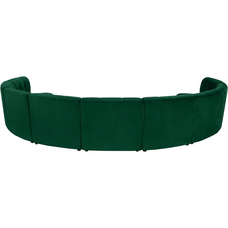 Meridian Furniture Limitless Green Velvet Modular 9 Piece Sectional