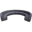 Meridian Furniture Limitless Gray Velvet Modular 11 Piece Sectional