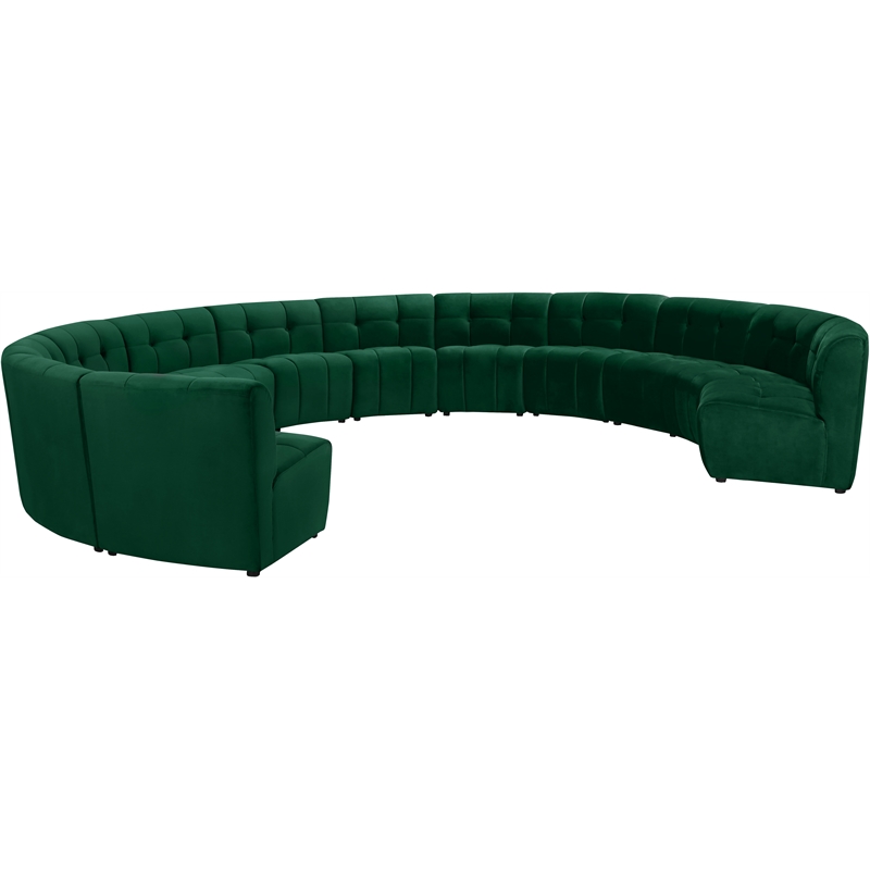 Meridian Furniture Limitless Gray Velvet Modular 12 Piece Sectional