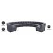 Meridian Furniture Limitless Gray Velvet Modular 12 Piece Sectional