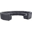 Meridian Furniture Limitless Gray Velvet Modular 13 Piece Sectional
