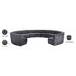 Meridian Furniture Limitless Gray Velvet Modular 13 Piece Sectional