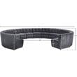 Meridian Furniture Limitless Gray Velvet Modular 13 Piece Sectional