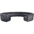 Meridian Furniture Limitless Gray Velvet Modular 13 Piece Sectional