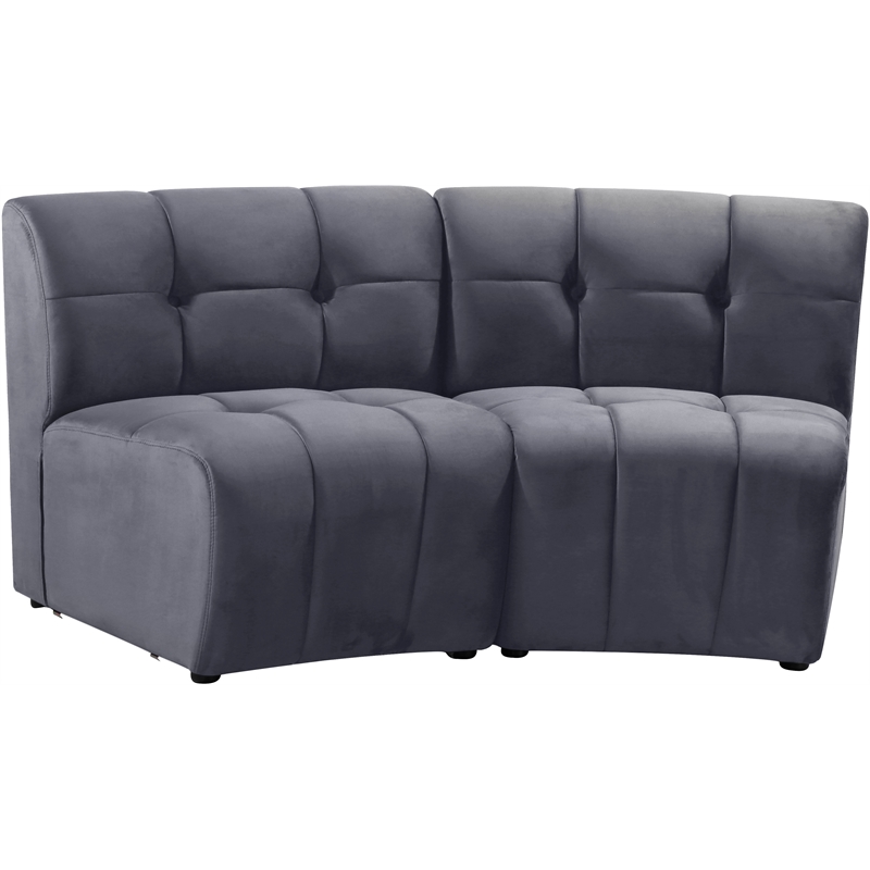 Meridian Furniture Limitless Gray Velvet Modular Loveseat