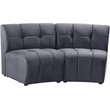 Meridian Furniture Limitless Gray Velvet Modular Loveseat