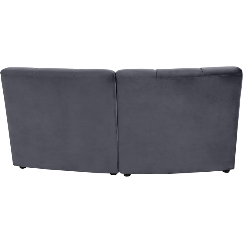 Meridian Furniture Limitless Gray Velvet Modular Loveseat