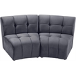 Meridian Furniture Limitless Gray Velvet Modular Loveseat