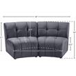 Meridian Furniture Limitless Gray Velvet Modular Loveseat