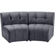 Meridian Furniture Limitless Gray Velvet Modular Loveseat