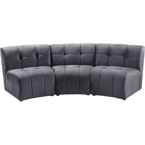 Meridian Furniture Limitless Gray Velvet Modular Sofa