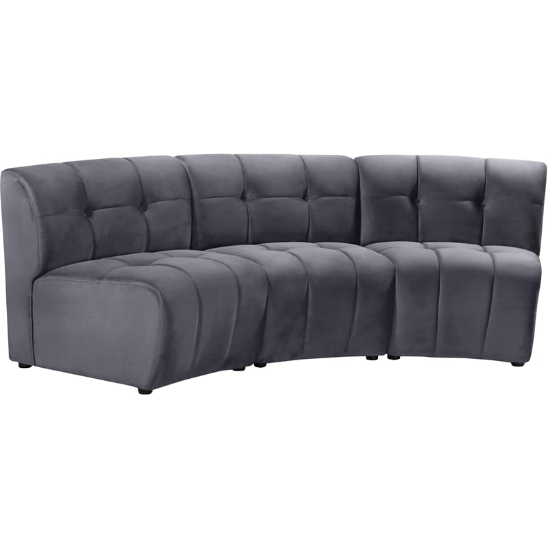Meridian Furniture Limitless Gray Velvet Modular Sofa