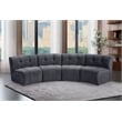 Meridian Furniture Limitless Gray Velvet Modular 4 Piece Sectional
