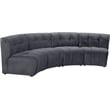 Meridian Furniture Limitless Gray Velvet Modular 4 Piece Sectional