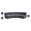 Meridian Furniture Limitless Gray Velvet Modular 4 Piece Sectional