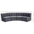 Meridian Furniture Limitless Gray Velvet Modular 4 Piece Sectional