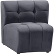 Meridian Furniture Limitless Gray Velvet Modular Chair