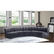 Meridian Furniture Limitless Gray Velvet Modular 5 Piece Sectional