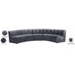 Meridian Furniture Limitless Gray Velvet Modular 5 Piece Sectional