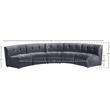 Meridian Furniture Limitless Gray Velvet Modular 5 Piece Sectional