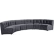 Meridian Furniture Limitless Gray Velvet Modular 6 Piece Sectional
