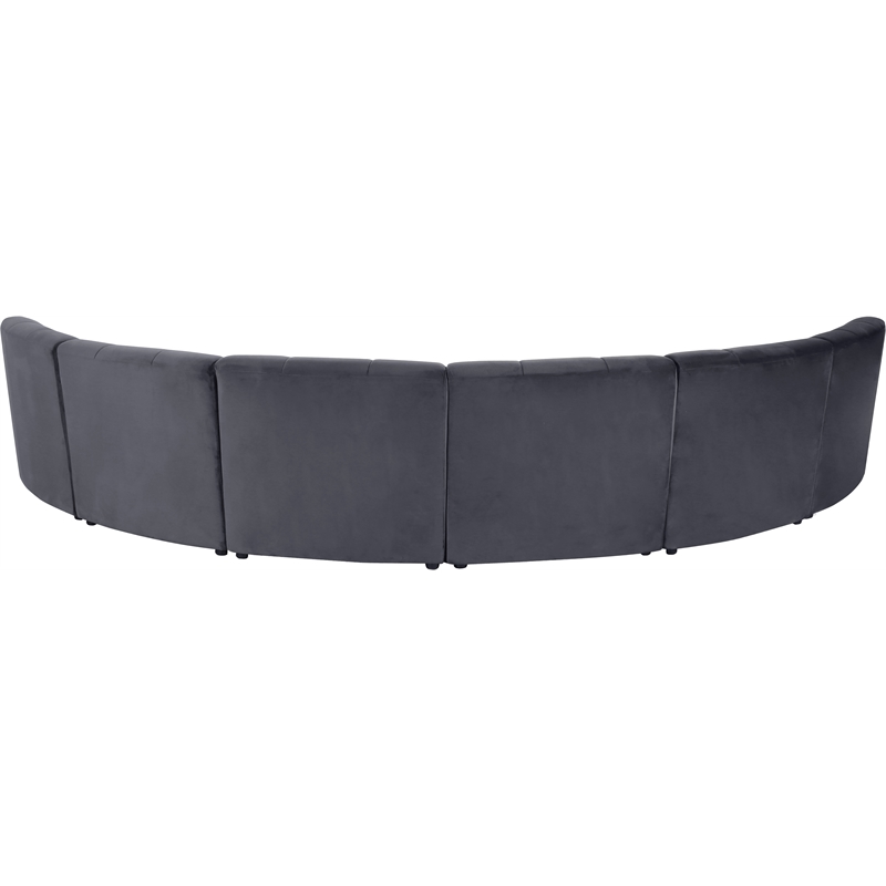 Meridian Furniture Limitless Gray Velvet Modular 6 Piece Sectional