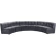 Meridian Furniture Limitless Gray Velvet Modular 6 Piece Sectional