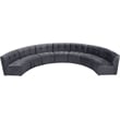 Meridian Furniture Limitless Gray Velvet Modular 7 Piece Sectional