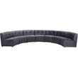 Meridian Furniture Limitless Gray Velvet Modular 7 Piece Sectional