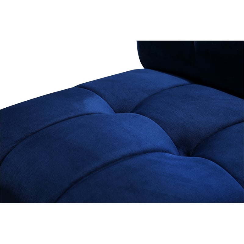 Meridian Furniture Limitless Navy Velvet Modular 10 Piece Sectional