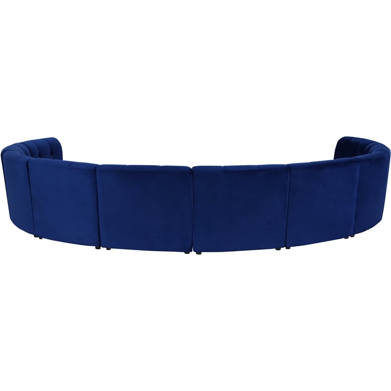 Meridian Furniture Limitless Navy Velvet Modular 10 Piece Sectional