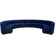 Meridian Furniture Limitless Navy Velvet Modular 11 Piece Sectional