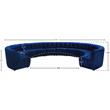 Meridian Furniture Limitless Navy Velvet Modular 12 Piece Sectional