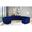 Meridian Furniture Limitless Navy Velvet Modular 13 Piece Sectional